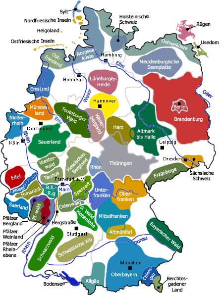 Urlaubsregionen in Deutschland