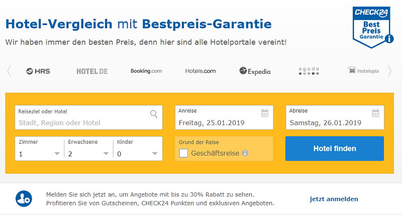 Hotel-Vergleich mit Bestpreis-Garantie